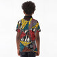 African Wild Animal Skins Kid Polo Shirt Triangles Pattern Afro Pattern Style - African Pride