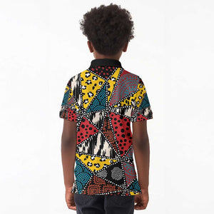 African Wild Animal Skins Kid Polo Shirt Triangles Pattern Afro Pattern Style - African Pride