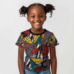 African Wild Animal Skins Kid T shirt Triangles Pattern Afro Pattern Style - African Pride