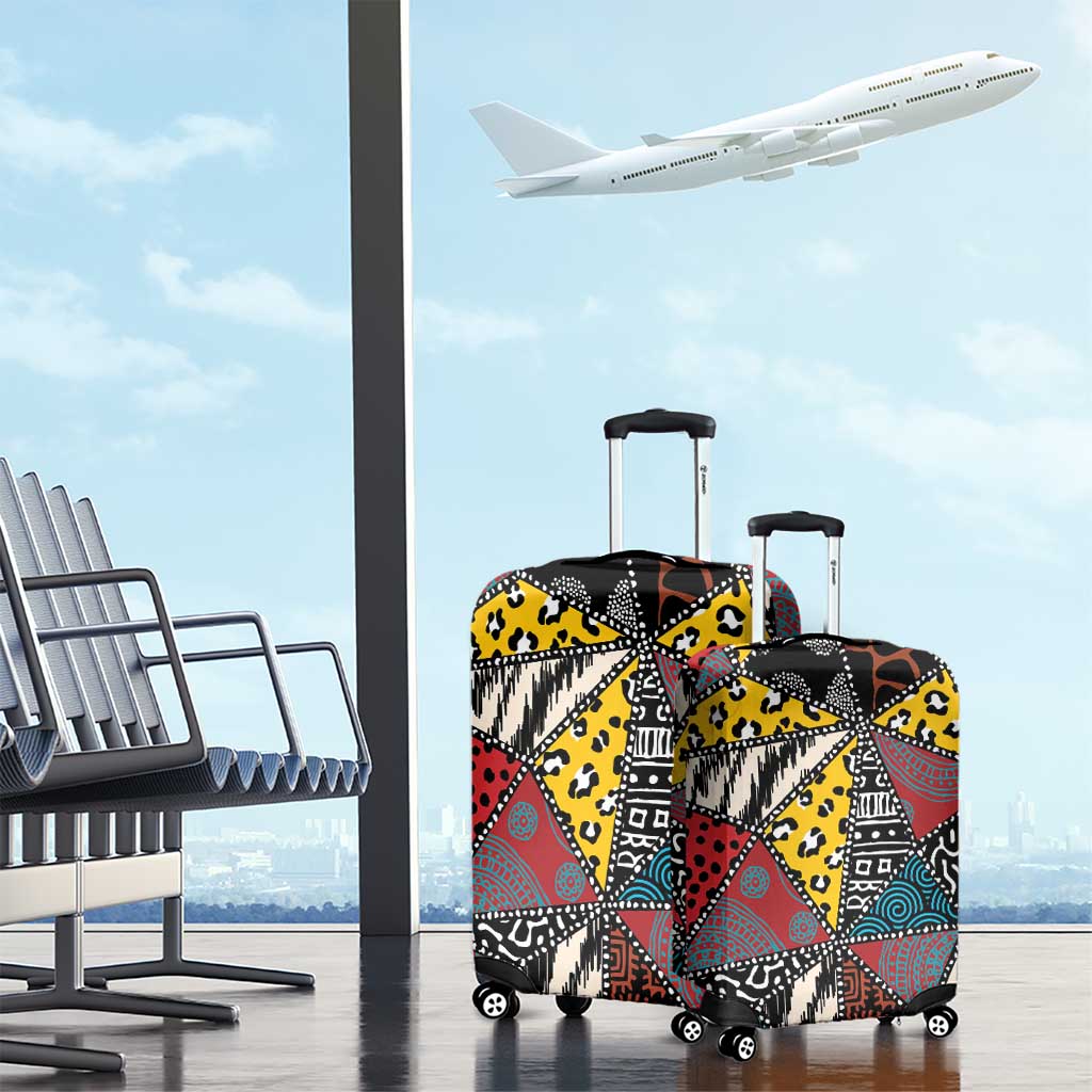 African Wild Animal Skins Luggage Cover Triangles Pattern Afro Pattern Style - African Pride