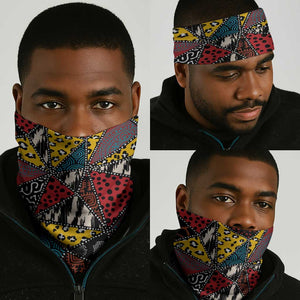 African Wild Animal Skins Neck Gaiter Triangles Pattern Afro Pattern Style - African Pride