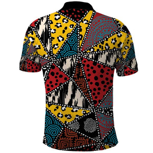African Wild Animal Skins Polo Shirt Triangles Pattern Afro Pattern Style - African Pride