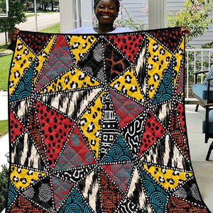African Wild Animal Skins Quilt Triangles Pattern Afro Pattern Style - African Pride