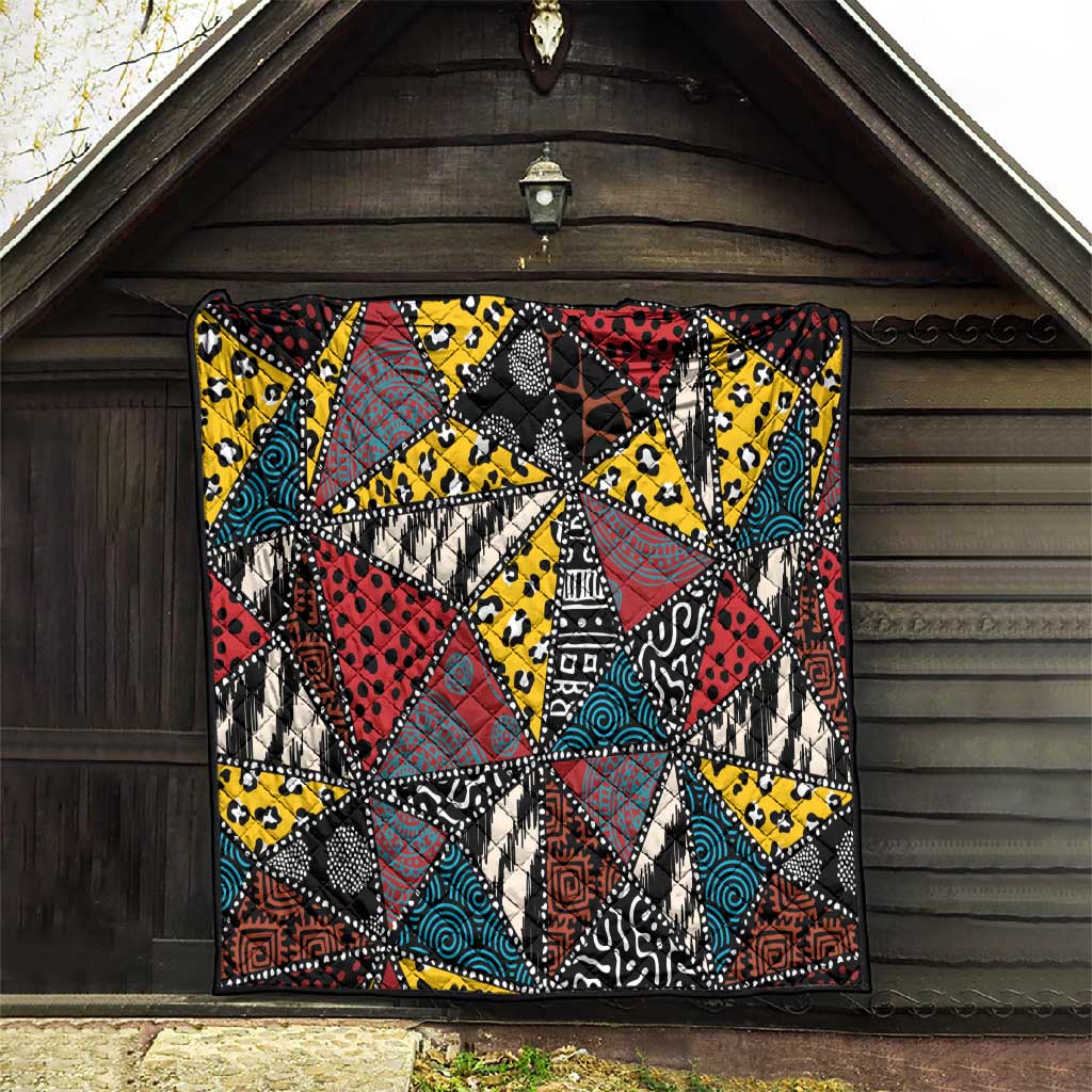 African Wild Animal Skins Quilt Triangles Pattern Afro Pattern Style - African Pride