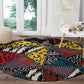 African Wild Animal Skins Round Carpet Triangles Pattern Afro Pattern Style - African Pride