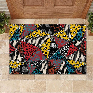 African Wild Animal Skins Rubber Doormat Triangles Pattern Afro Pattern Style - African Pride