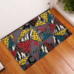 African Wild Animal Skins Rubber Doormat Triangles Pattern Afro Pattern Style - African Pride