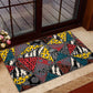 African Wild Animal Skins Rubber Doormat Triangles Pattern Afro Pattern Style - African Pride