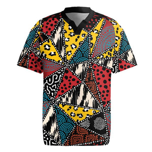 African Wild Animal Skins Rugby Jersey Triangles Pattern Afro Pattern Style - African Pride