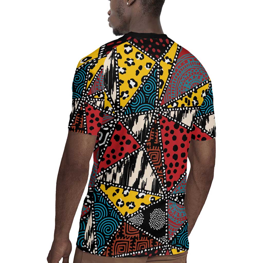 African Wild Animal Skins Rugby Jersey Triangles Pattern Afro Pattern Style - African Pride