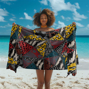 African Wild Animal Skins Sarong Triangles Pattern Afro Pattern Style - African Pride
