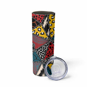 African Wild Animal Skins Skinny Tumbler Triangles Pattern Afro Pattern Style - African Pride