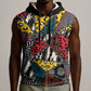 African Wild Animal Skins Sleeveless Zip Hoodie Triangles Pattern Afro Pattern Style - African Pride