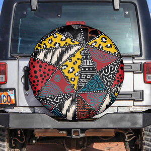 African Wild Animal Skins Spare Tire Cover Triangles Pattern Afro Pattern Style - African Pride
