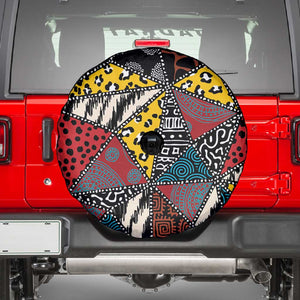 African Wild Animal Skins Spare Tire Cover Triangles Pattern Afro Pattern Style - African Pride