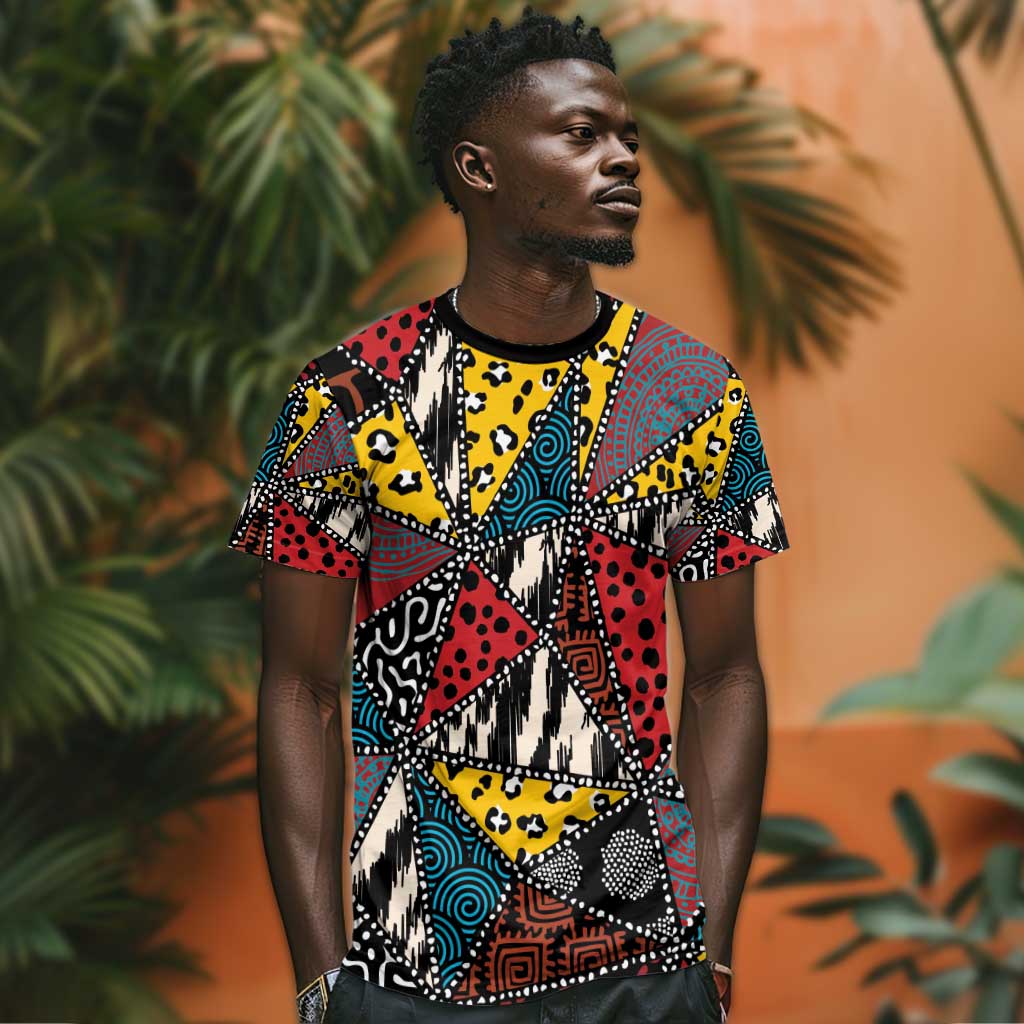 African Wild Animal Skins T shirt Triangles Pattern Afro Pattern Style - African Pride
