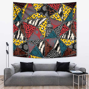 African Wild Animal Skins Tapestry Triangles Pattern Afro Pattern Style - African Pride