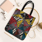 African Wild Animal Skins Tote Bag Triangles Pattern Afro Pattern Style