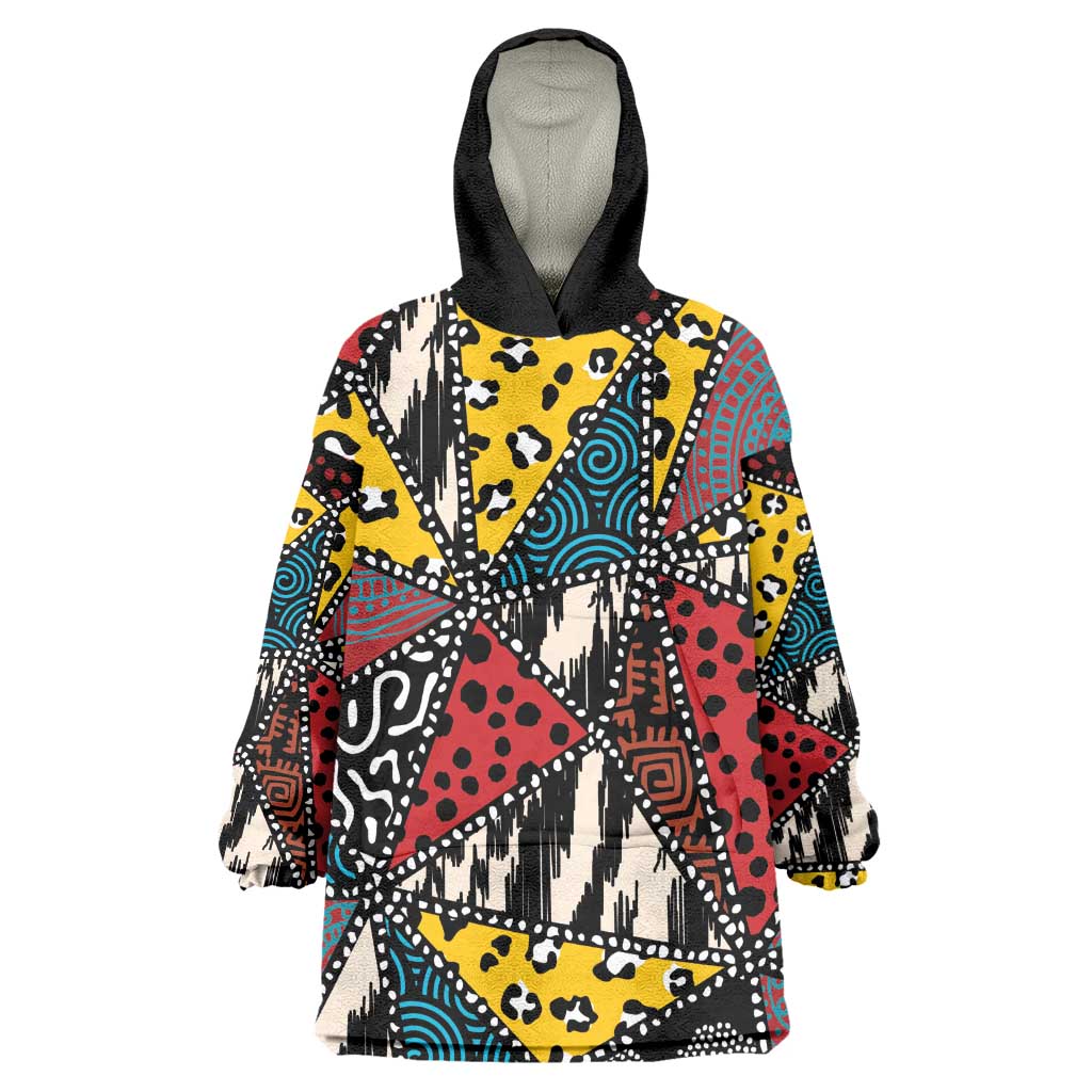 African Wild Animal Skins Wearable Blanket Hoodie Triangles Pattern Afro Pattern Style - African Pride