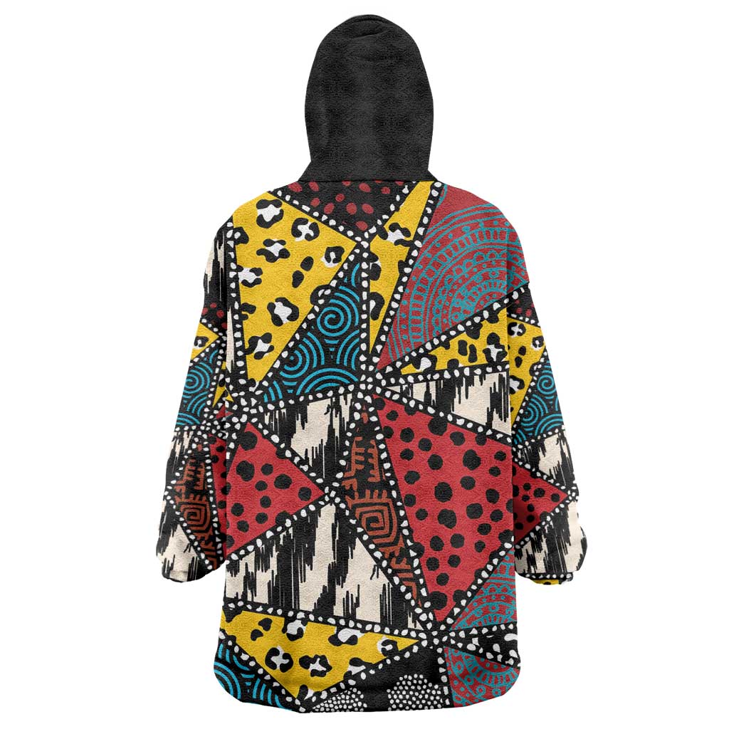 African Wild Animal Skins Wearable Blanket Hoodie Triangles Pattern Afro Pattern Style - African Pride
