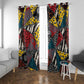 African Wild Animal Skins Window Curtain Triangles Pattern Afro Pattern Style - African Pride