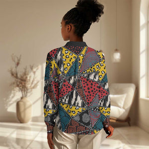 African Wild Animal Skins Women Casual Shirt Triangles Pattern Afro Pattern Style - African Pride