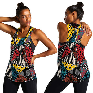 African Wild Animal Skins Women Racerback Tank Triangles Pattern Afro Pattern Style - African Pride