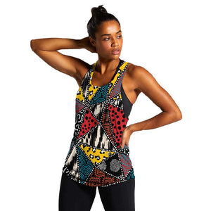 African Wild Animal Skins Women Racerback Tank Triangles Pattern Afro Pattern Style - African Pride