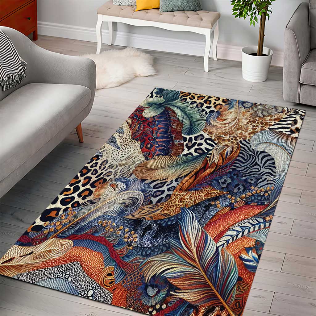 African Wild Animal Skins Area Rug Unique Leopard Zebra And Snake Patterns - African Pride