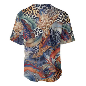 African Wild Animal Skins Baseball Jersey Unique Leopard Zebra And Snake Patterns - African Pride