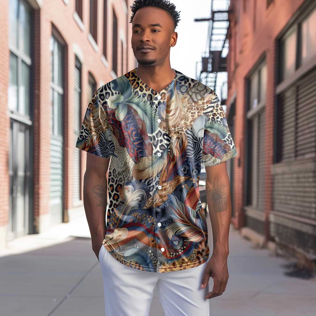 African Wild Animal Skins Baseball Jersey Unique Leopard Zebra And Snake Patterns - African Pride