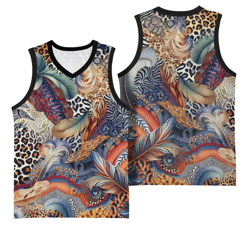 African Wild Animal Skins Basketball Jersey Unique Leopard Zebra And Snake Patterns - African Pride