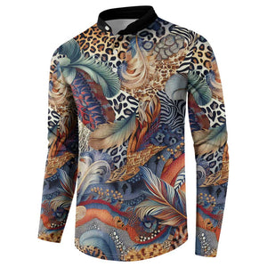 African Wild Animal Skins Button Sweatshirt Unique Leopard Zebra And Snake Patterns