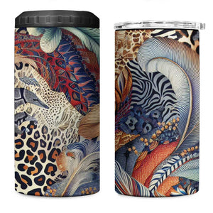 African Wild Animal Skins 4 in 1 Can Cooler Tumbler Unique Leopard Zebra And Snake Patterns - African Pride