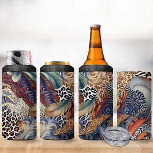African Wild Animal Skins 4 in 1 Can Cooler Tumbler Unique Leopard Zebra And Snake Patterns - African Pride