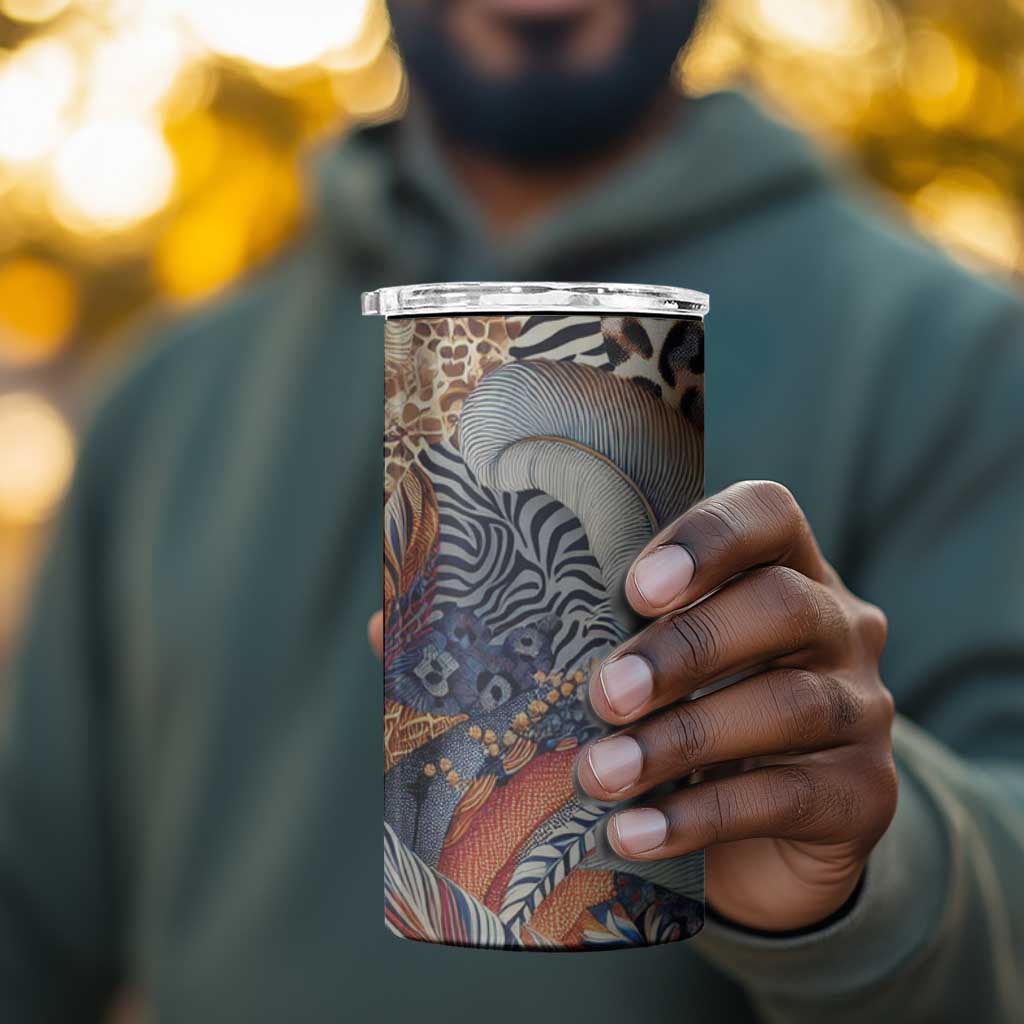 African Wild Animal Skins 4 in 1 Can Cooler Tumbler Unique Leopard Zebra And Snake Patterns - African Pride