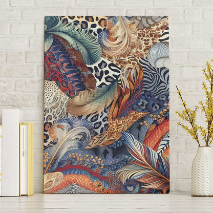 African Wild Animal Skins Canvas Wall Art Unique Leopard Zebra And Snake Patterns - African Pride