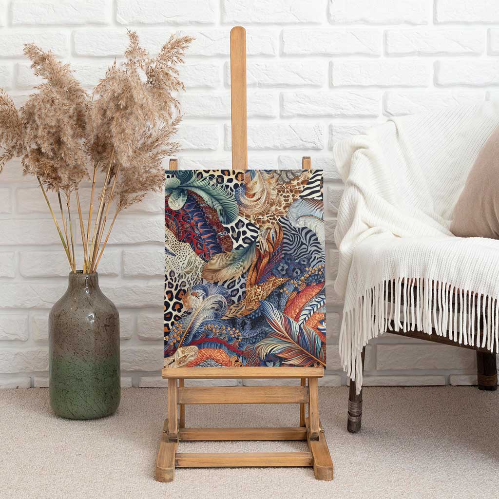 African Wild Animal Skins Canvas Wall Art Unique Leopard Zebra And Snake Patterns - African Pride