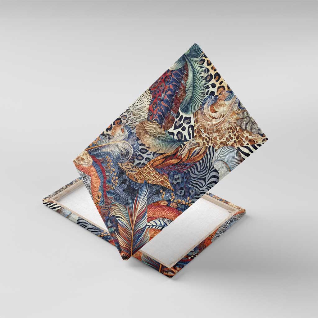 African Wild Animal Skins Canvas Wall Art Unique Leopard Zebra And Snake Patterns - African Pride