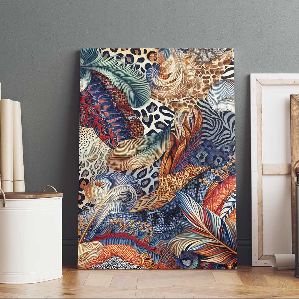 African Wild Animal Skins Canvas Wall Art Unique Leopard Zebra And Snake Patterns - African Pride
