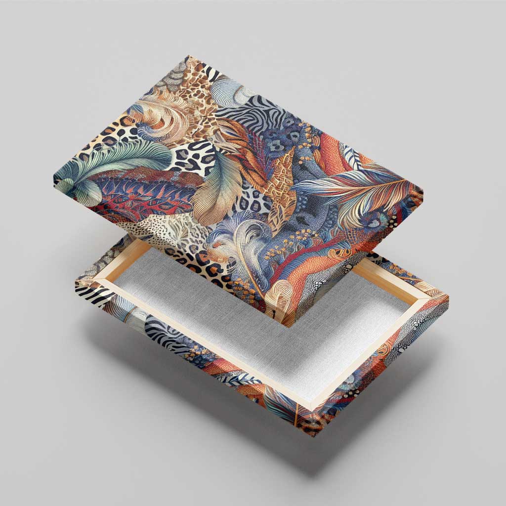 African Wild Animal Skins Canvas Wall Art Unique Leopard Zebra And Snake Patterns - African Pride