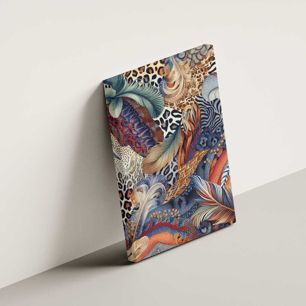 African Wild Animal Skins Canvas Wall Art Unique Leopard Zebra And Snake Patterns - African Pride