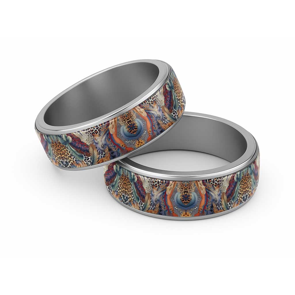 African Wild Animal Skins Classic Ring Unique Leopard Zebra And Snake Patterns - African Pride
