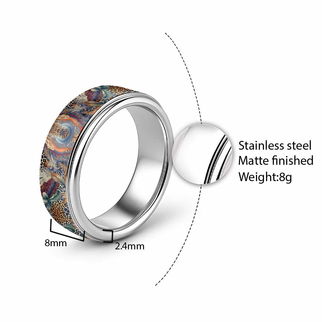 African Wild Animal Skins Classic Ring Unique Leopard Zebra And Snake Patterns - African Pride