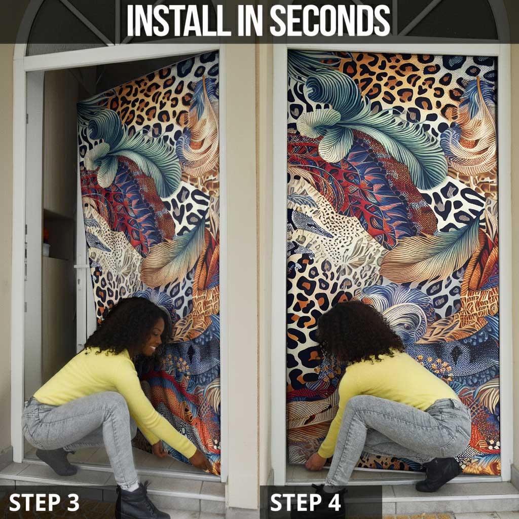 African Wild Animal Skins Door Cover Unique Leopard Zebra And Snake Patterns