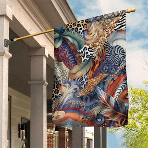 African Wild Animal Skins Garden Flag Unique Leopard Zebra And Snake Patterns - African Pride