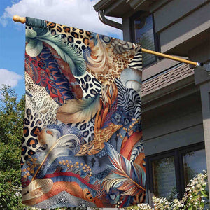 African Wild Animal Skins Garden Flag Unique Leopard Zebra And Snake Patterns - African Pride