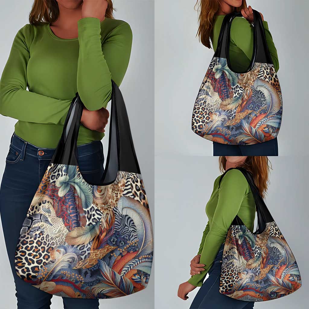 African Wild Animal Skins Grocery Bag Unique Leopard Zebra And Snake Patterns - African Pride