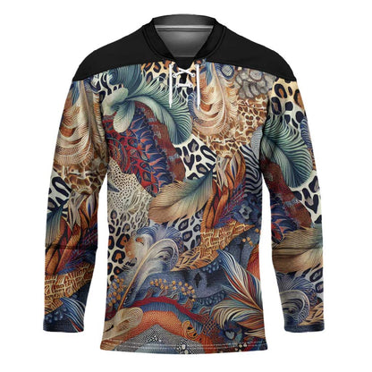 African Wild Animal Skins Hockey Jersey Unique Leopard Zebra And Snake Patterns