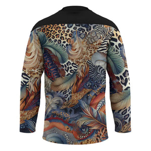 African Wild Animal Skins Hockey Jersey Unique Leopard Zebra And Snake Patterns